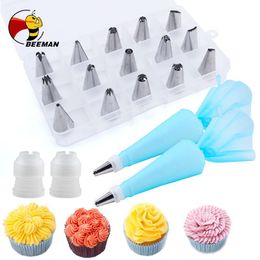 Baking & Pastry Tools BEEMAN 19pcs Cake Decorating Tool With Box Bag Supplies Cupcake For Confectionery Sleeve Stainless Steel Case