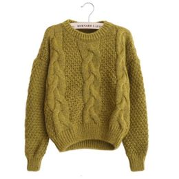 Women Sweaters Warm Pullover and Jumpers Crewneck Mohair Pullover Twist Pull Jumpers Autumn Knitted Sweaters Christmas 210426