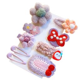 Autumn and winter plush children's hairpin Girl's hairpin headpiece Korean princess lovely baby hair ornament broken hair BB clip