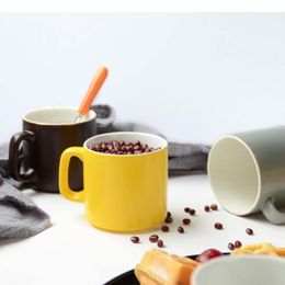 Mugs Candy Color Ceramic Matte Mark Cup Simple Office Water Cappuccino Coffee Nordic Breakfast