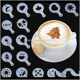 Coffeeware Kitchen, Dining Bar Home & Garden Drop Delivery 2021 16Pcs Latte Cappuccino Barista Art Stencils Cake Duster Templates Coffee Foam