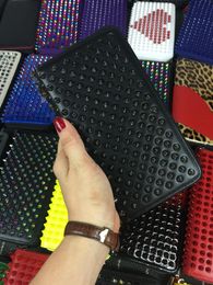 Men Women Rivets Studded Wallets Zipper Clutch bags Candy Colour Punk Purse248H