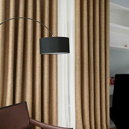 Curtain & Drapes Single Panels Bedroom Curtains Solid Color Modern Window Shades Imitation Linen Blackout Fabric Of Living Room MS0083