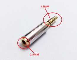 Audio Connectors, Golden Plated 4Poles 3.5mm Male to 2.5mm Female Stereo Headphone Jack Adapter Converter/10PCS