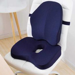 Memory Foam Seat Cushion Orthopedic Pillow Office Chair Cushion Lumbar Cushions Car Seat Butt Hemorrhoid Coccyx Vertebra Sets 210716