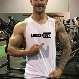 Muscleguys Brand New Men's Vest Canotte Bodybuilding Mens Gyms Vest Fitness Sleeveless Shirt Tank Muscle Man Tanktop 210421