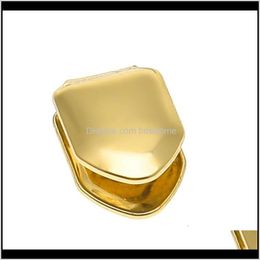 Grillz, Body Drop Delivery 2021 High Quality Teeth Dental Grills For Mens Single Gold Grillz Fashion Hip Hop Jewelry 2Arul