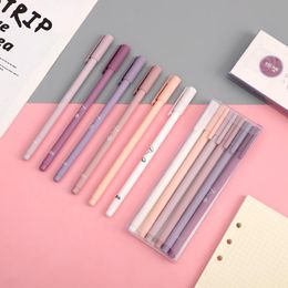 Gel Pens 6pcs/set Creative Morandi Simple Small Fresh Pen Kawaii Quick Drying Cap Neutral Journal School Supplies
