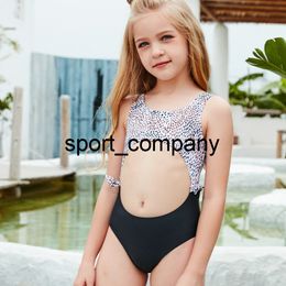 Toddler and Teen Cute Swimwear 4~13 Years Dotted Children Swimsuit Hollow One Piece Kid Girls Bathing Suit Beach Wear 2021