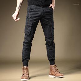 Black Casual Cargo Pants Men Outdoor Travel Cotton Tactical Trousers Men's