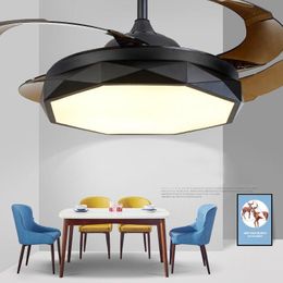 Invisible Ceiling Fan Lamp Living Room Modern Simple Bedroom Dining With LED Electric Househol Fans