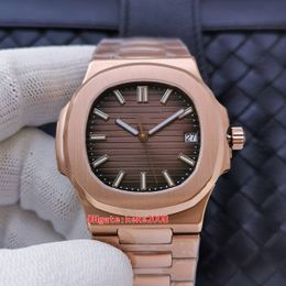 3 Colour PPF Perfect Quality men Watch Topselling 40mm 5711/1R-001 5711 Rose gold Top CAL.324 S C Movement Transparent Mechanical Automatic Mens Watches Wristwatches