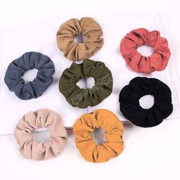 Winter Velvet Striped Hair Rope Women Scrunchies Girls Elastic Hair Bands Gum Hair Accessories Ponytail Holder