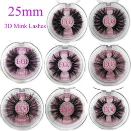 Eyelashes 25mm Fluffy Mink Wholesale Dramatic Long Thick Handmade Full Strip Eyelash Crueltyl Free Messy Lashes Pack Make Up Tools E Series