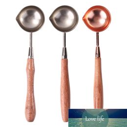 Hot Fashion Stainless Steel Spoon wood handle length 12cm Hight quality for Wax seal ancient sealing wax tablet pill beads Factory price expert design Quality Latest