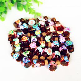 100pcs/lot Mini Essential Oil Bottle 0.5ml Polymer Clay Perfume Pendant Vial Glass with Natural Cork