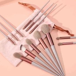 Health and Beauty Products Makeup Brush Fashion 13pcs Matcha Green Unicorn Makeup Brushes Set with Bag Blending Powder Eye Face Brush Tool Kit Maquillaje 220226