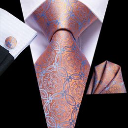 Orange cravate rouge à rayures à motifs fait main 100% Soie Mariage Cravate 8 cm largeur 