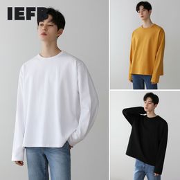 IEFB Spring Long Sleeve T-shirt Men's Thin Style Casual Korean Loose Bottomed Tee Cotton Tops For Male O-neck 9Y5543 210524