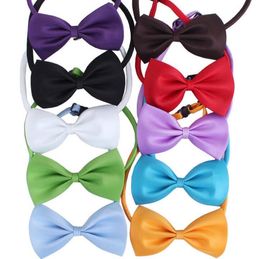 Wholesale Apparel 19 Colours Adjustable Pet Dog Bow Tie Dogs Ties Collar Flower Accessories Decoration Supplies Pure Colour Bowknot Necktie Grooming seller