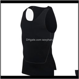 Mens Underwear Apparel Drop Delivery 2021 Fashion Men Compression Breathable Vest Shirts Line Black White Workout Fitness Sleeveless Shirt Bo