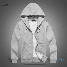 Luxury-Men polo jacket small horse Hoodies and Sweatshirts Sweater autumn solid with a hood sport zipper casual Multiple Colours Asian size
