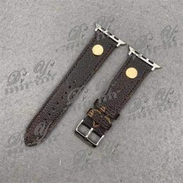 Fashion Designer Strap 42mm 38mm 40mm 44mm Iwatch 2 3 4 5 Watchband Leather Bracelet Stripes Watch Band Watchbands 38 40