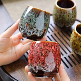 Retro Ceramic Tea Cup Kiln Texture High Temperature Firing Coffee Mug China Porcelain