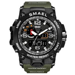 reloj hombre Men Sports Watches Dual Display Analogue Digital LED Electronic Quartz Wristwatch Waterproof Swimming Military Watch G1022