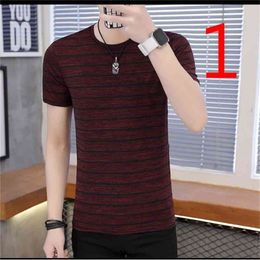 Men's Short Sleeve T-Shirt Korean Slim Cotton Trend Summer Half Tide Shirt 210420