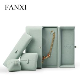 -Fanxi Ringkasten Schmuckkasten Anhänger Große Halskette Verpackungsbox Mikrofaser Armband Geschenk