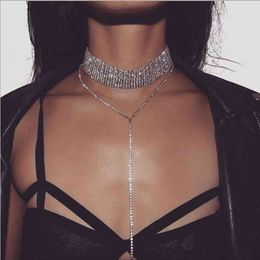 European and American fashion exaggerated retro Necklace popular neckband alloy multi-layer full drill welding neckchain