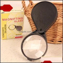 Loupes, Magnifiers Jewellery Tools & Equipment Portable Mini Magnifier Promotion For Pocket Magnifying Glass 60Mm Lens 10X Magnification Trave