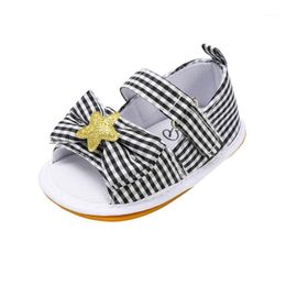 First Walkers Baby Girl Toddler Shoes Bow Cute Stars Summer Rubber Bottom Non-slip Cotton Star For 0-18M