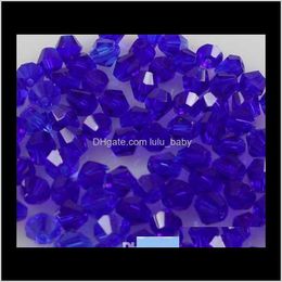 Crystal Loose Jewelry Drop Delivery 2021 Wholesale 1000Pcs/Lot Luster 5301# Deep Blue Crystals 4Mm Be Beads A08 Leygm