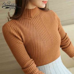 Solid long sleeve white and black tops sweaters Femme Fashion womens winter Turtleneck Pullovers Clothing 5218 50 210521