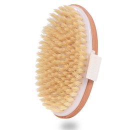 Wholesale Oval Skin Body Soft natural bristle Brush ellipse Wooden Bath Shower Bristles Brushes without Handle