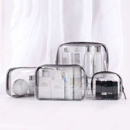 4 Size Transpaent PVC Makeup Storage Bag Portable Transparent Plastic Pouch Handbag Cosmetic Toiletry Organiser Travel Bag