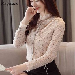 Autumn Long Sleeve Women Shirts Blouses Bow Plus Size Office Elegant Fashion Lace s Tops Blusas 1784 50 210512