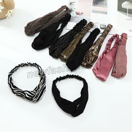 Women Winter Knitted Headbands Twisted Cross Turban Bandage Bandanas Elastic Hairbands Fashion Hair Accessories