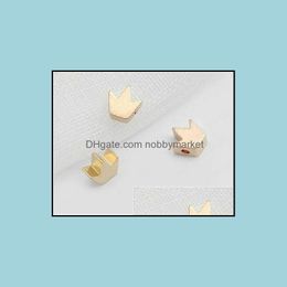 Alloy Loose Beads Jewellery 100Pcs/Lot Crown Bead Gold Plated Spacer Jewerly Aessories For Making 5Mm Drop Delivery 2021 Gqudm