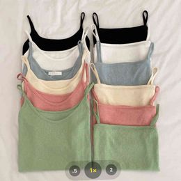 6colors korean Holiday style camisole women Sexy tank top female summer sleeveless slim crop tops womens (X1949) 210508