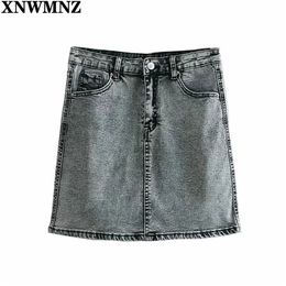 Sexy Women Denim Mini Skirt Fashion Summer High Waist Korean Slim Harajuku Vintage Pocket Streetwear Pencil Skirts 210520