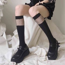 Mesh Velvet Leg Socks JK Cosplay Costumes Accessories Uniform Dark Girl Fashion Fishnet Stockings Lolita Y1119