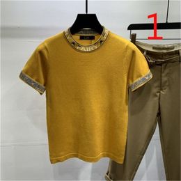 Short-sleeved T-shirt summer ice silk half-sleeved Korean tight-fitting thin knit 210420