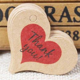 Heart Shape Gift Label Tag Vintage Thank You Kraft Tag for Gifts ,Candy Favours Display Decoration Label Tag 4*2.6cm