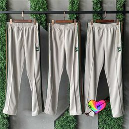 Needles Pants Men Women Green Butterfly Embroidery Needles Track Pants Sports Side Stripe Trousers Inside Tag Label X0628
