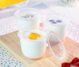 200ML Translucence Plastic Dessert Yogurt Cupcake with Lid Disposable Pudding Bakery Takeaway Mousse Package Bowl