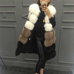 Faux Fur Vest Coat Winter Sleeveless Jacket Women Fake Patchwork Color Thick Outwear Female 211018