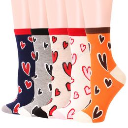 Women Casual Heart Love Socks Cute Comfortable Sock Girl Female Women Winter Autumn Leisure Breathable Pure Cotton